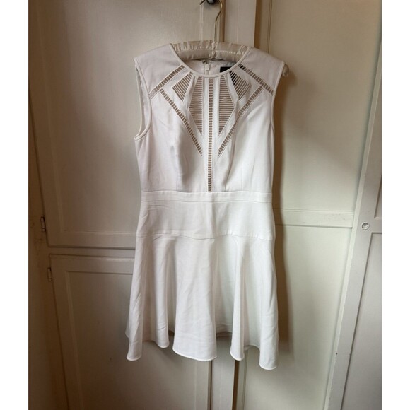 BCBGMaxAzria Dresses & Skirts - BCBGMAXAZRIA Runway White Ladder Lace Fit & Flare Dress - Size 10